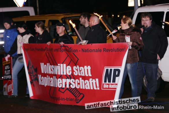 In Trier immer mit dabei:  Safet Babic spricht am 1. Februar 2014 bei einer NPD-Kundgebung