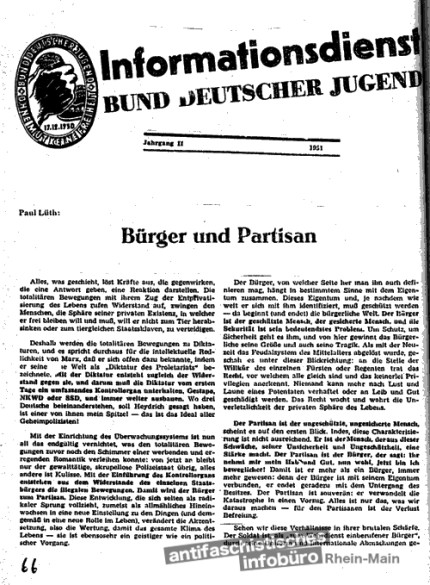 "Informationsdienst" des BDJ, Ausgabe von 1951
